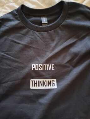 Positive Thinking Black Heavy Cotton T-Shirt